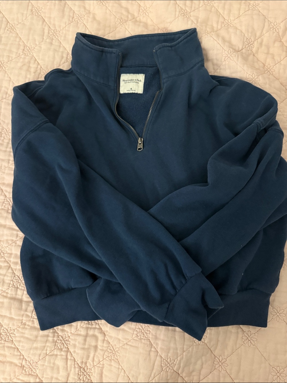 Abercrombie & Fitch Navy Half-Zip Pullover Sweater